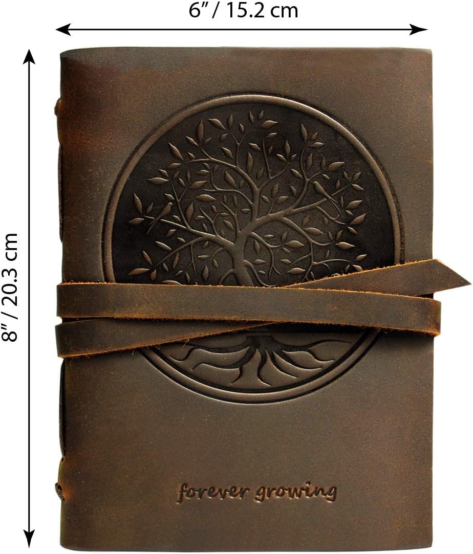 Tree of Life Leather Journal Embossed A5 Handmade Travel Diary - Image 5