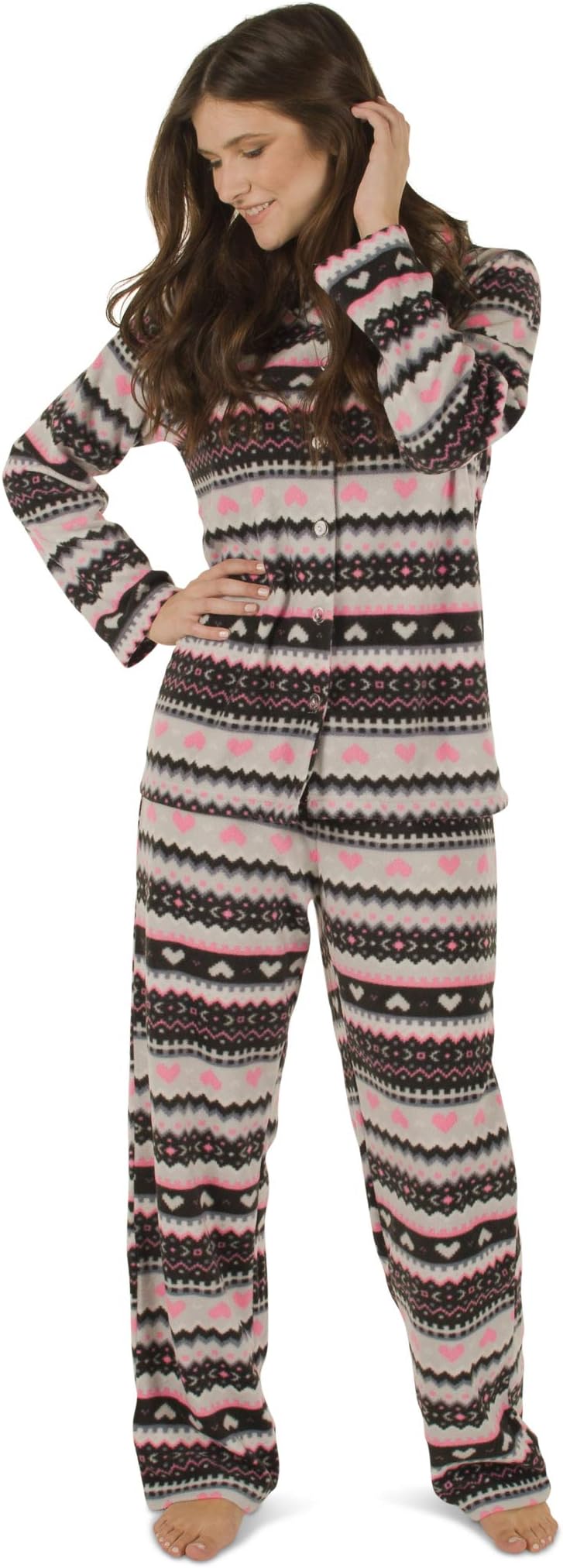 Women's Warm and Cozy Plush Fleece Winter Pajama Set Teen and Girls