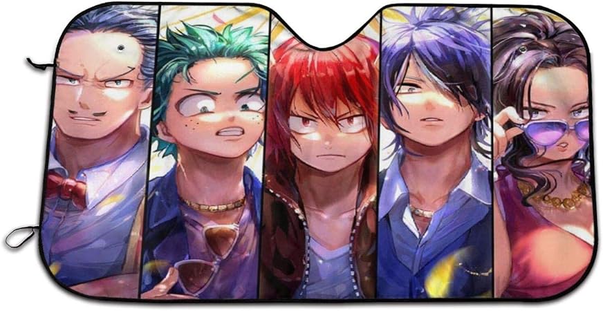 Amazon 僕のヒーローアカデミー ヒロアカ サンシェード 車 フロントサンシェード 遮光断熱 吸盤 紫外線対策 日除け キャラクター アニメ グッズ 雑貨 かわいい おしゃれ 車用品 １３０ ７０cm 車 バイク 車 バイク