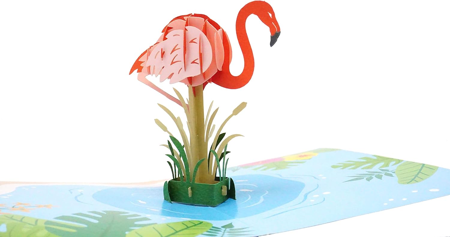 Tropical Flamingo, WOW 3D Pop Up Card for All Occasions, Birthday, Congratulations, Good Luck, Anniversary, Get Well, Love - Image 3