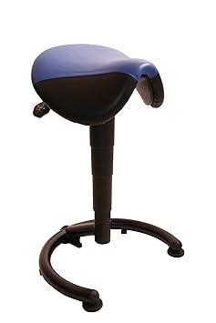 me Schlagzeughocker, Sattelhocker, Drummer Hocker, Drehhocker, Kunstleder schwarz-blau