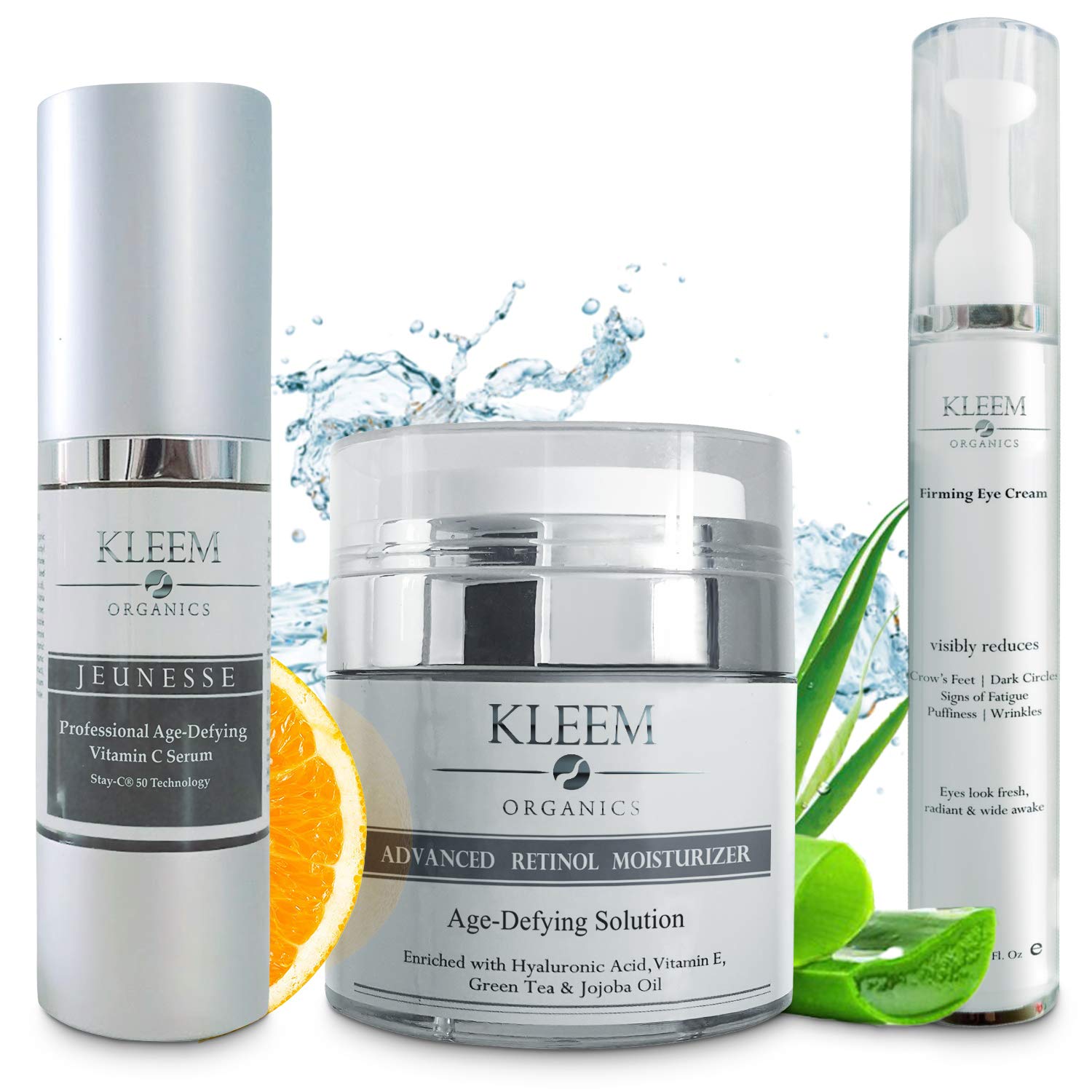 Anti Aging Skin Care Set: Retinol Cream, Vitamin C Serum & Firming Eye Cream for a glowing and radiant skin. The Best Beauty Gift Sets for Women: Beauty