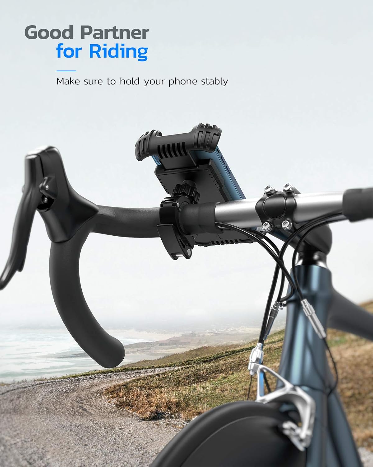 Nulaxy H18 Bike Phone Mount, Bicycle Phone Holder - Handlebar Adjustable Motorcycle Cell Phone Mount Clamp, Compatible with Phone 12 / Phone 11 Pro Max, S9, S10, S20+ and More 4.7" - 6.8" Devices