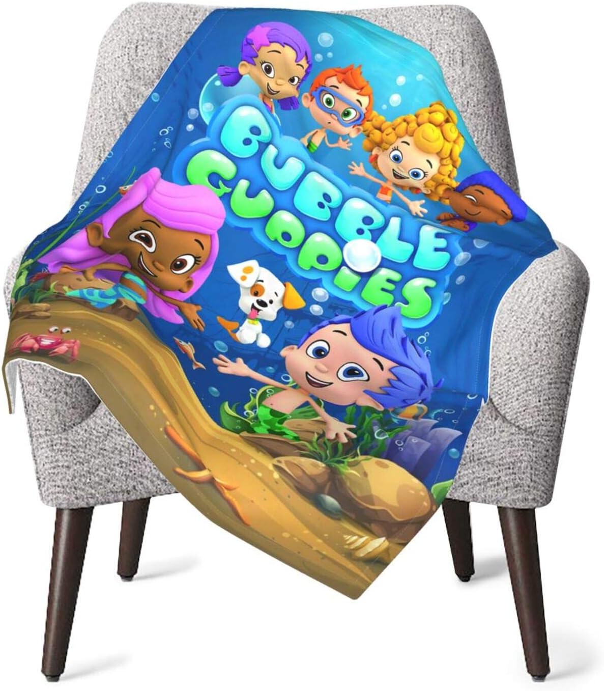GIPHOJO Bubble Guppies Soft Toddler Quilt Kids Lightweight Baby Ultra