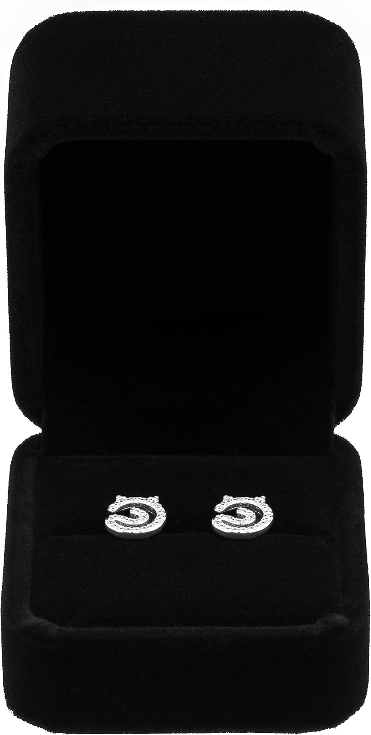 POKOFO Classic Velvet Engagement Ring Box Earring Jewelry Case Gift Box (Black), 6 x 5 x 4.5 cm - Image 4