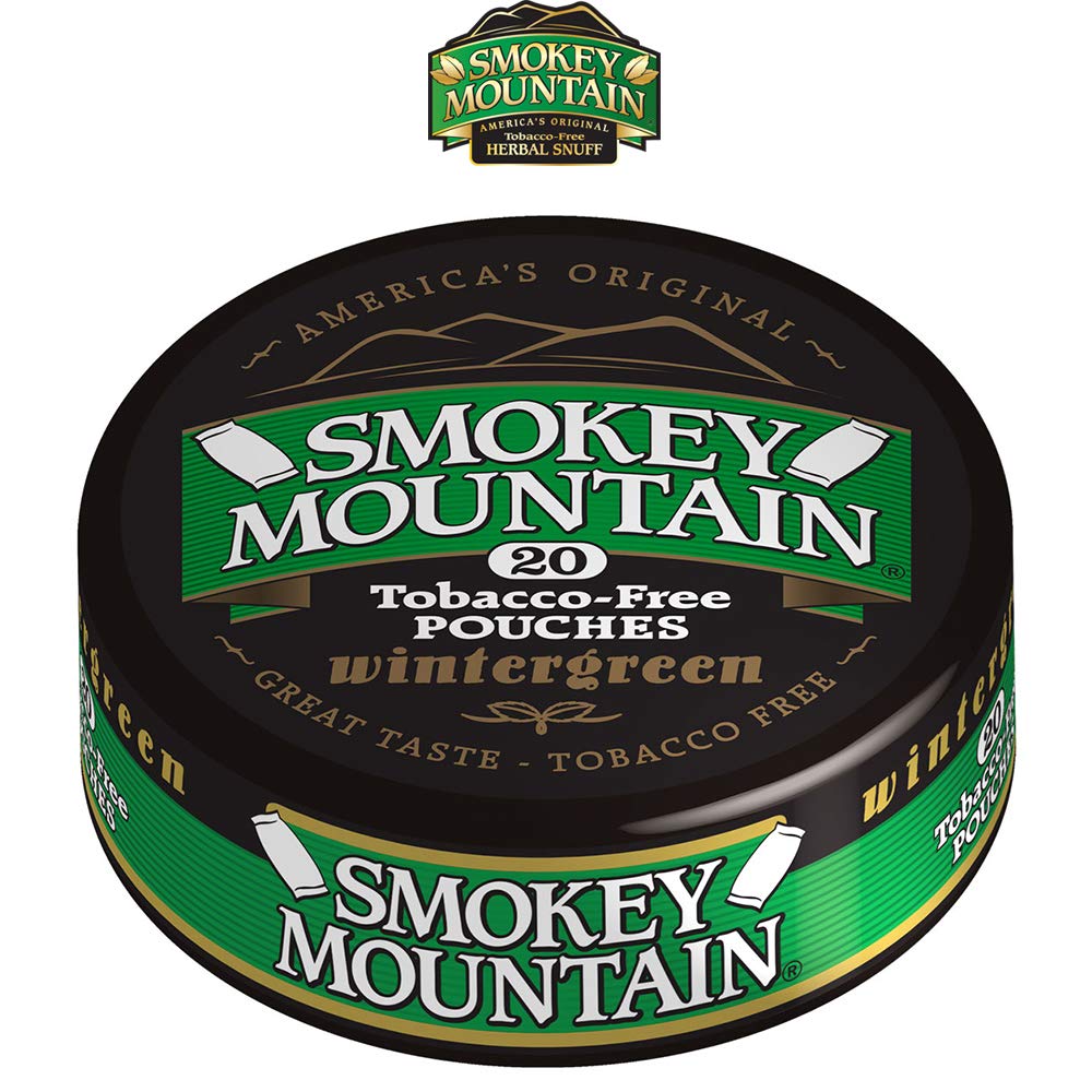 Smokey Mountain Wintergreen Pouches, 5 Cans, no Tobacco and no Nicotine
