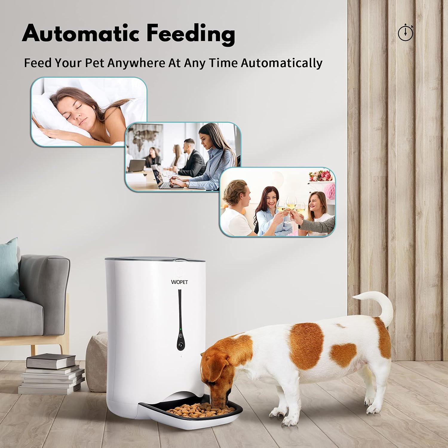 Pet Supplies : WOPET Automatic Cat Feeder with Camera, 7L App Control Smart Feeder Cat Dog Food Dispenser, 6-Meal Auto Pet Feeder with Timer Programmable, HD Camera for Voice and Video Recording : 