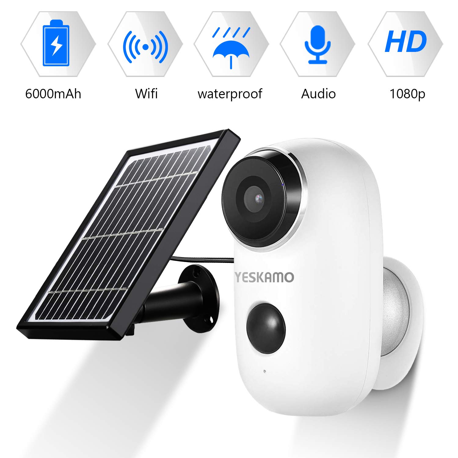 YESKAMO Battery Security Cameras Rechargeable & Solar Amazon.co.uk