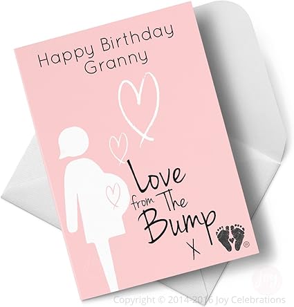Love From The Bump Buon Compleanno Nonna Biglietto Di Auguri Gravidanza Aspetta Un Bambino Rosa Amazon It Cancelleria E Prodotti Per Ufficio