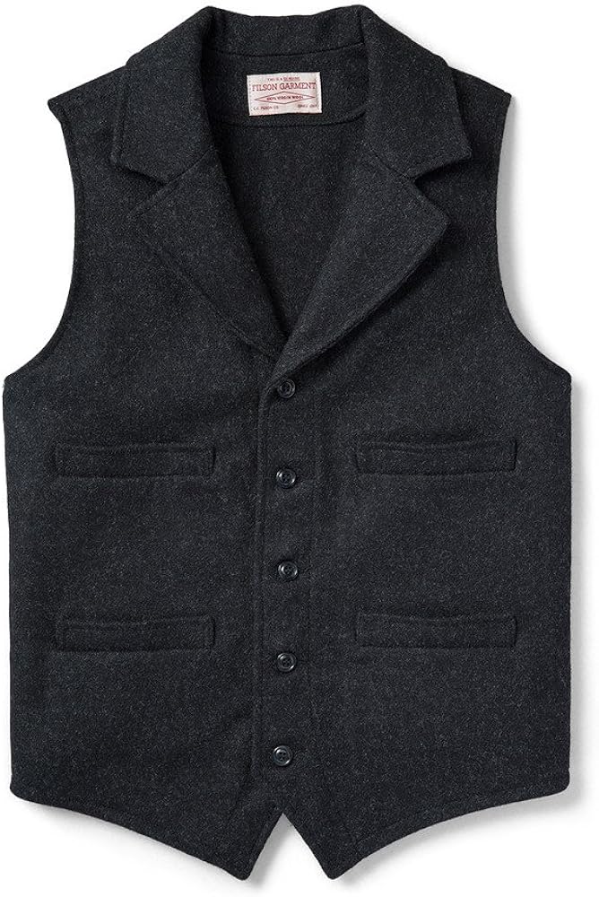 Filson Mackinaw Western Vest - Charcoal - X-Large: Clothing