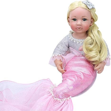 Pursuebaby Mermaid Princess Reborn Baby Doll With Long Blonde Hair