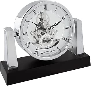 Reloj de sobremesa con diseño de esfera transparente con apliques