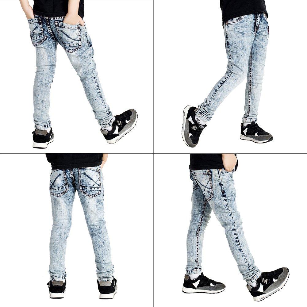 Boys Jeans Denim Skinny Trousers Slim Fit Streched Pants size 170cm