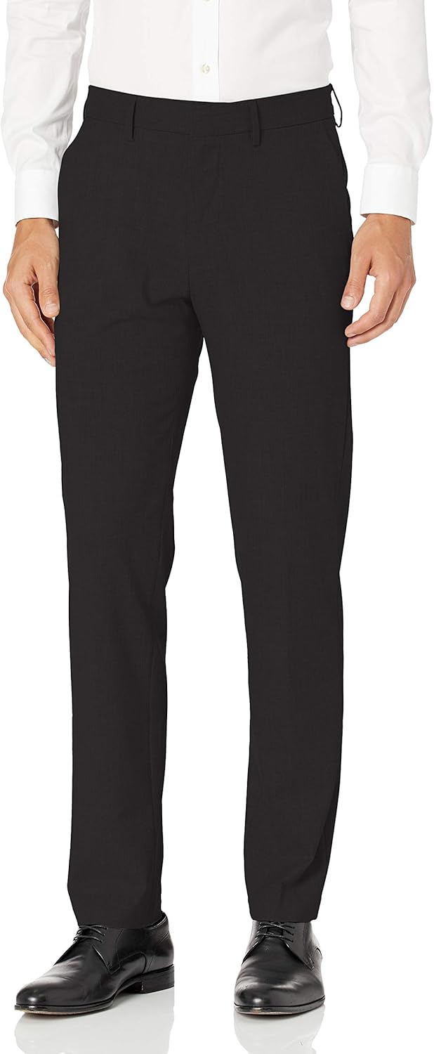 J.M. Haggar Men's Stretch Superflex Waist Slim Fit Flat Front Dress Pant at  Men’s Clothing store