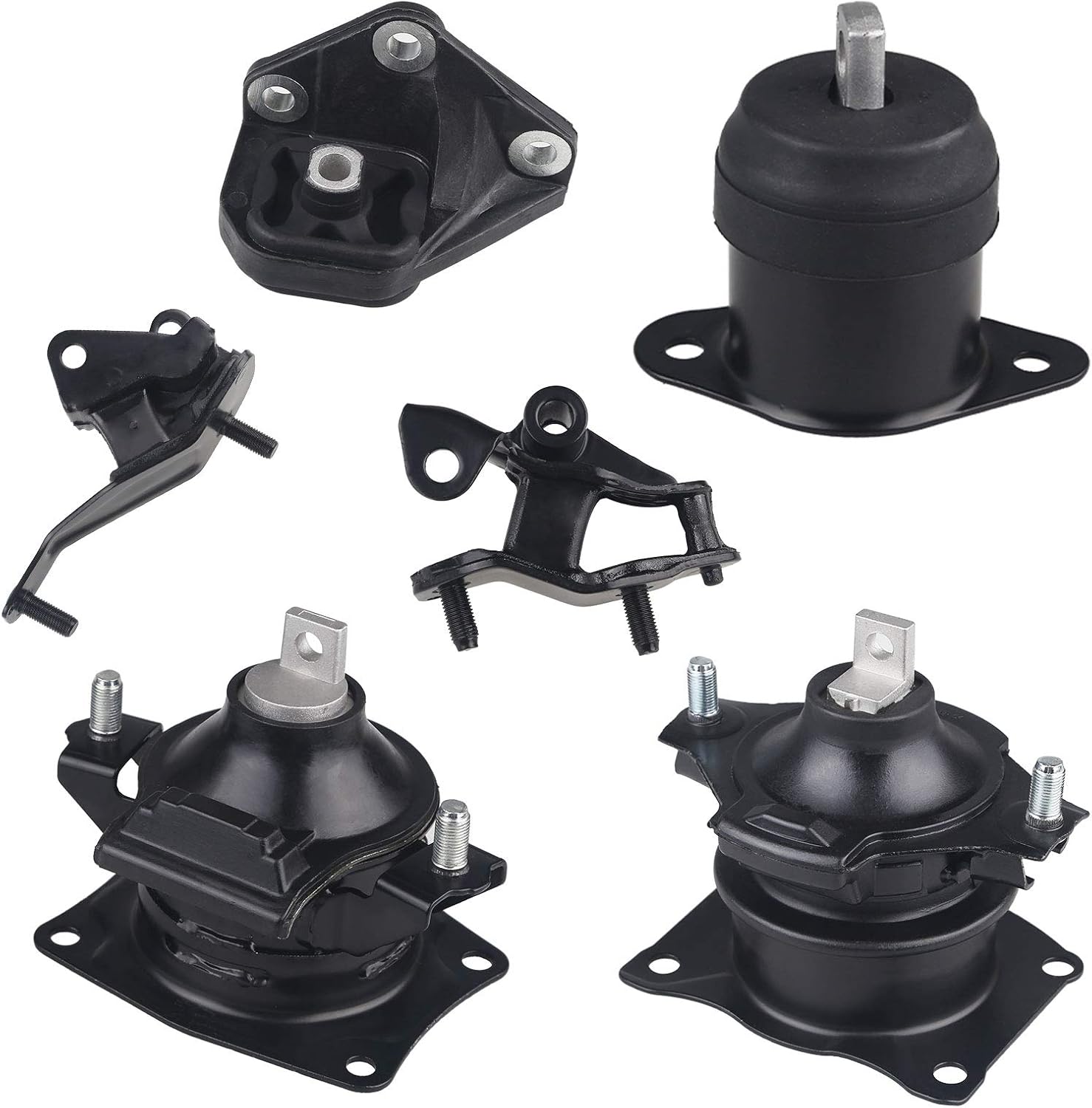 JDMON Compatible with 6Pcs Engine Motor Mount Transmission Mount Honda Accord 2.4L 2003-2007 Compatible with A4509 A4510 A4516 A4517 A4526HY A4542