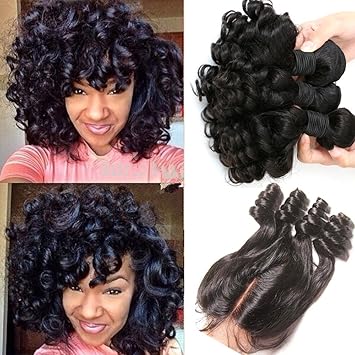 Aliglossy Hair Brazilian Virgin Hair Funmi Hair With Closure Bob