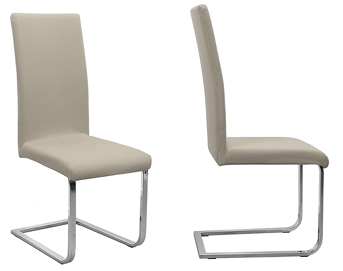 2er Set Jersey Stuhlhusse (Farbe wählbar), elastische Uni Stretch-Husse aus Baumwolle Bi-Elastisch (Beige)
