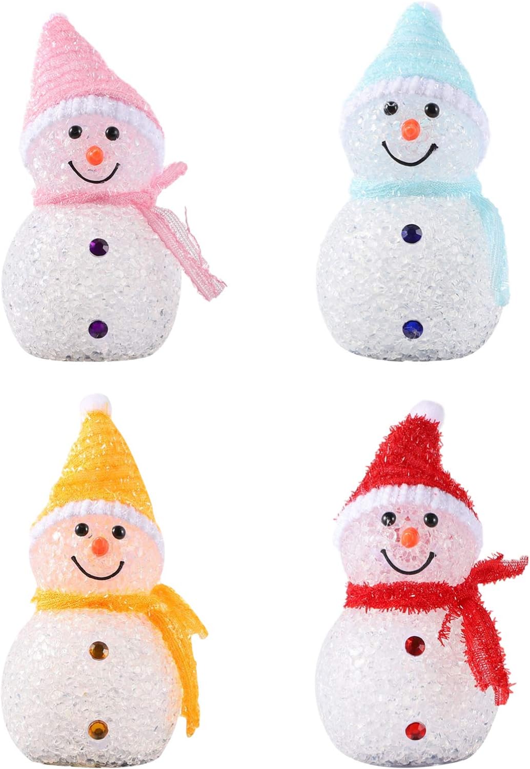 SOLUSTRE 4 Stücke LED Solarleuchten Schneemann Figur Solar