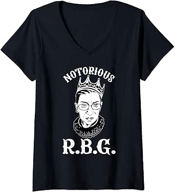 Amazon.com: Womens Vintage Notorious RBG - RBG gift idea for women V-Neck T-Shirt: Clothing