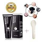 Facial Masks Peel Off, Black Mask Blackhead Remover, Suction Cleaner Black Mask Tearing Resist Oily Skin Strawberry Nose Purifying Deep Cleansing + Mask Spoon (60g)