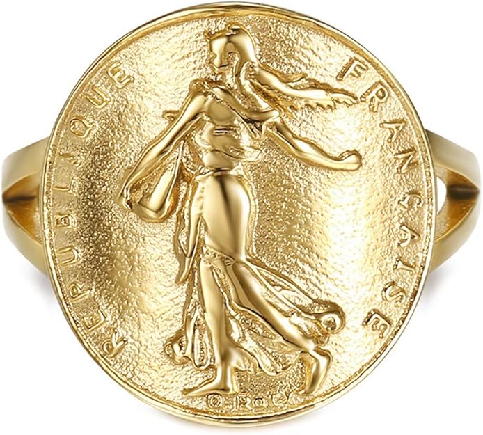 Chevaliere Femme Bague Chevalière Napoléon Griffes Pièce 20