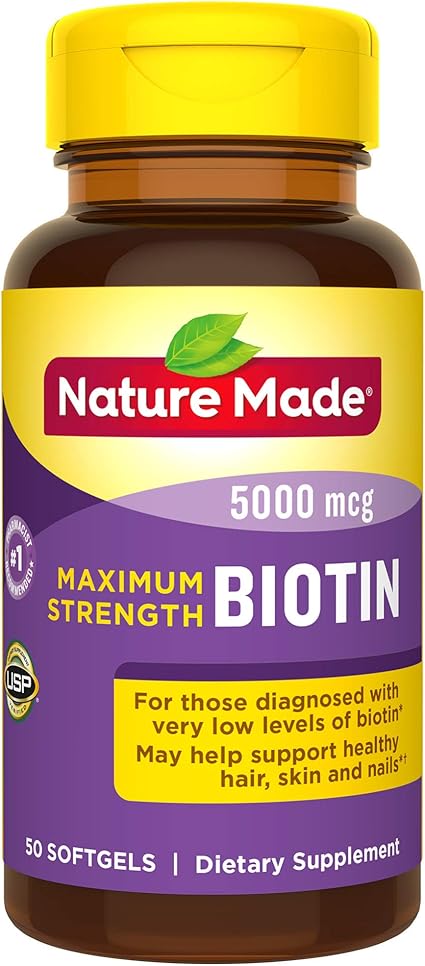 Amazon Com Nature Made Biotin Softgel 5000 Mcg 50 Count