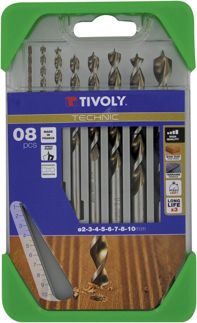 TIVOLY, High Performance HSS Wood Drills Set, for Wood Drilling