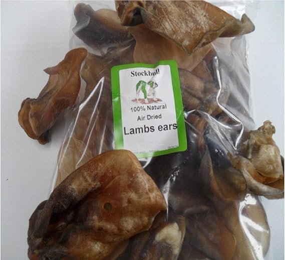 STOCKBULL DRIED LAMBS EARS SAMPLE TO 50 DOG TREATS CHEWS NATURAL