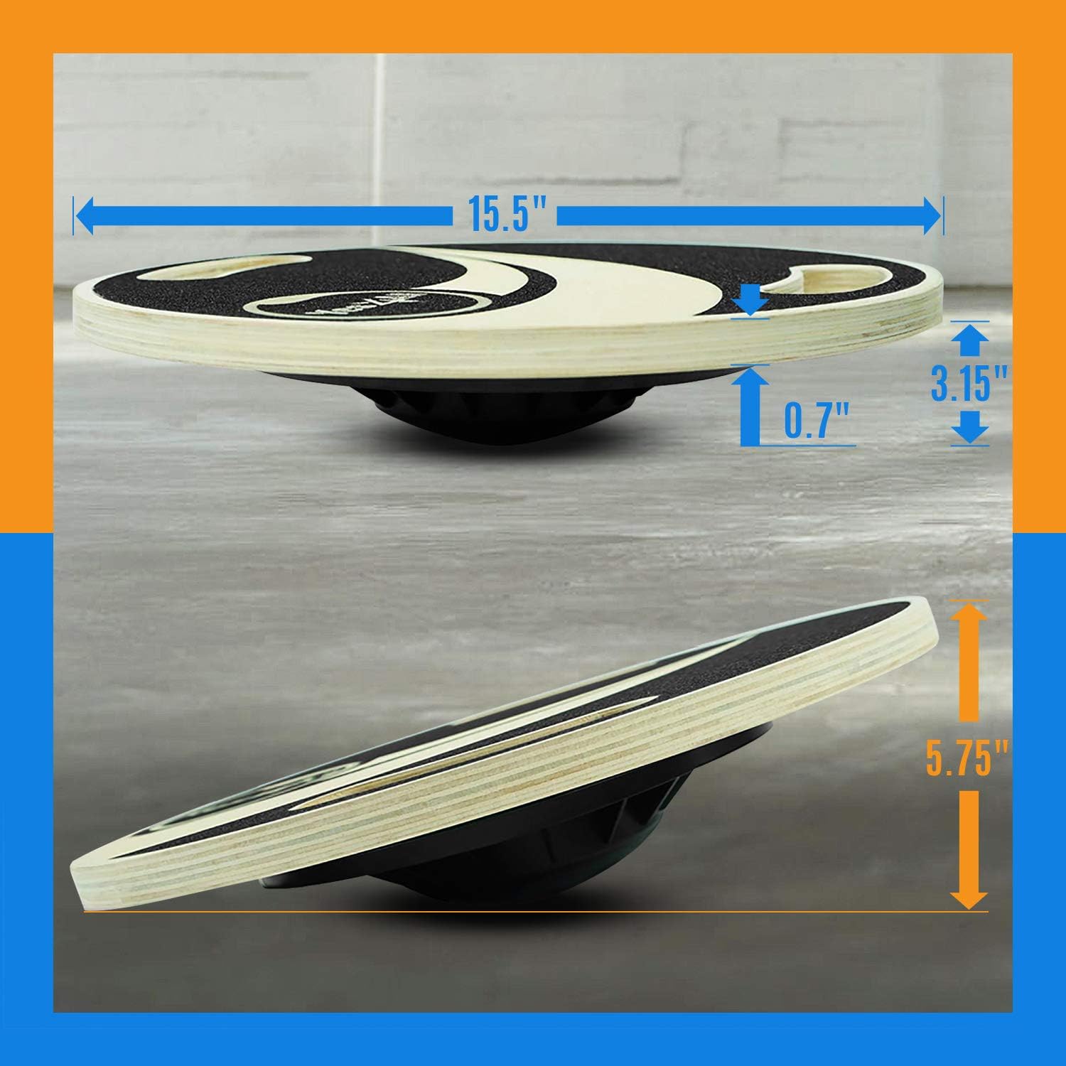 Yes4All Wooden Wobble Balance Board – Exercise Balance Stability Trainer 15.75 inch Diameter - Black - ²DB6FZ : Sports & Outdoors