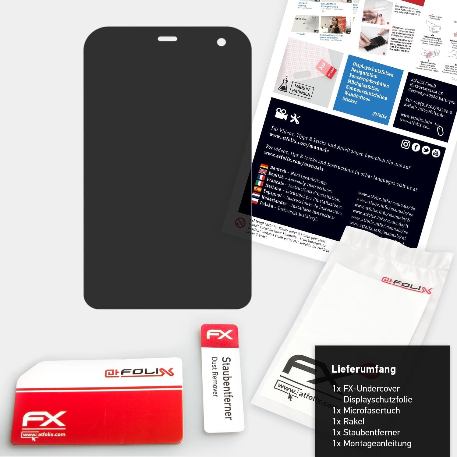 atFoliX Privacy Filter for Motorola Defy Mini XT320 Privacy Screen  Protector - FX-Undercover 4-way visual protection Screen Protection Film:  Amazon.co.uk: ...