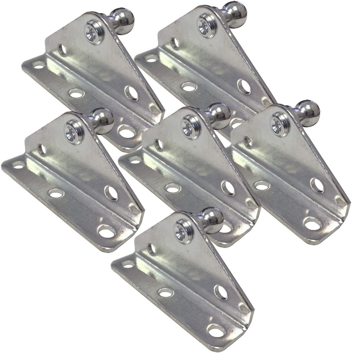 PerfectScore 10MM Ball Stud Angled Lift Support Bracket - Zinc Plated 10 Gauge Steel – Lift Support Bracket for Gas Spring/Prop/Strut - Pack of 6