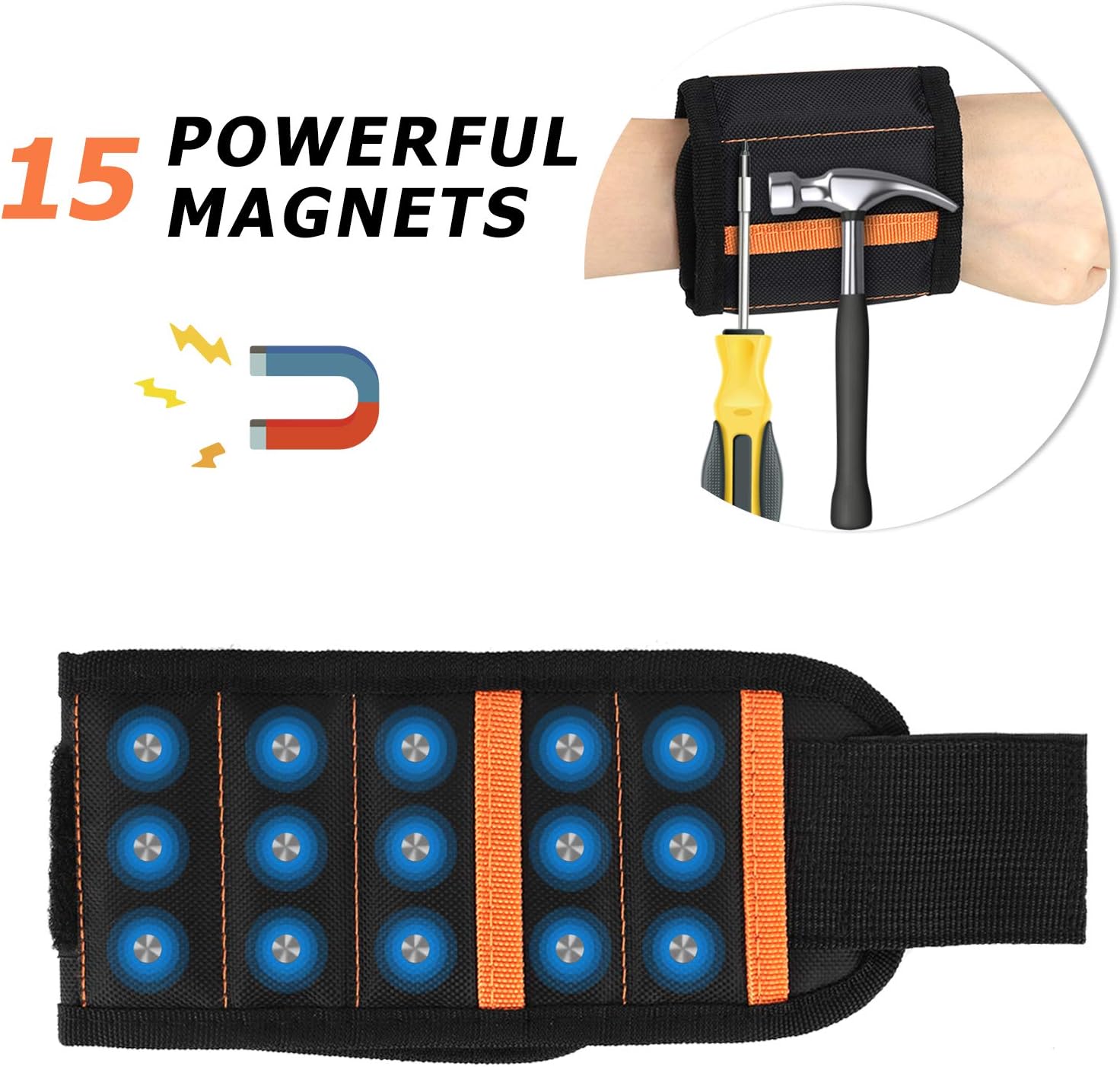 Gifts for Men Fathers Day Gifts,Gadgets for Men Magnetic Wristband Gifts DIY Tool Belt for Holding Screws Birthday Gifts Ideas for Men Presents for Men Women - Image 4