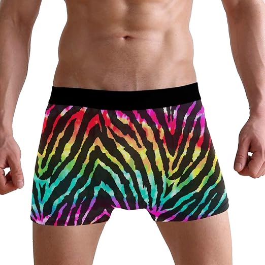 Rainbow Animal Zebra Print Men's Boxer Briefs Underwear Comfortable
