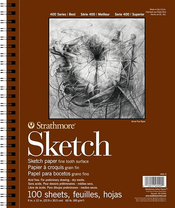 Strathmore 400 Series Sketch Pad 9x12 Wire Bound 100 Sheets - 