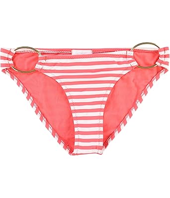 Amazoncom Jessica Simpson Womens Striped Bikini Swim Bottom Pink S