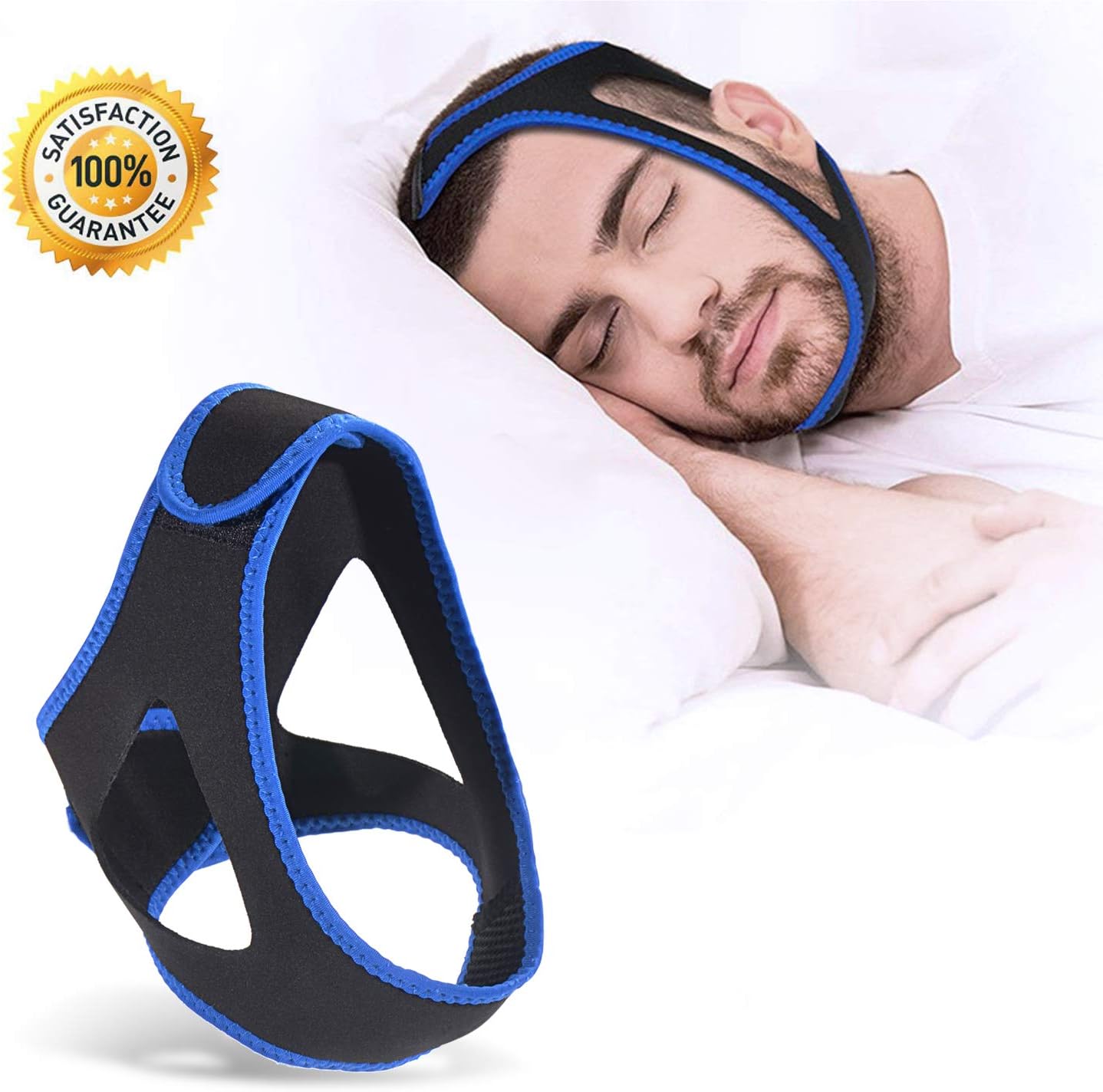 Anti Snoring Chin Strap - Perfect Snoring Solution and Most Advanced Anti Snoring Device - Men and Women Adjustable Chin Strap Use for Sleep Aid,Stop Snoring [2019 New Version]