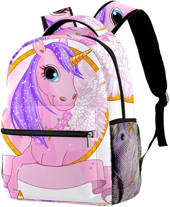 Backpack for Girls Pink Unicorn Women Daily Bag Travel Backpack 29