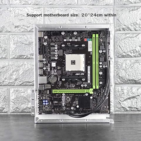 Caja De La Computadora, La Torre PC Gamer Mini ITX Caja HTPC Gabinete De Seguridad, Juego De Escritorio Todo-Aluminio Delgado Chasis Compatible con GPU Tarjeta del Cuchillo,A