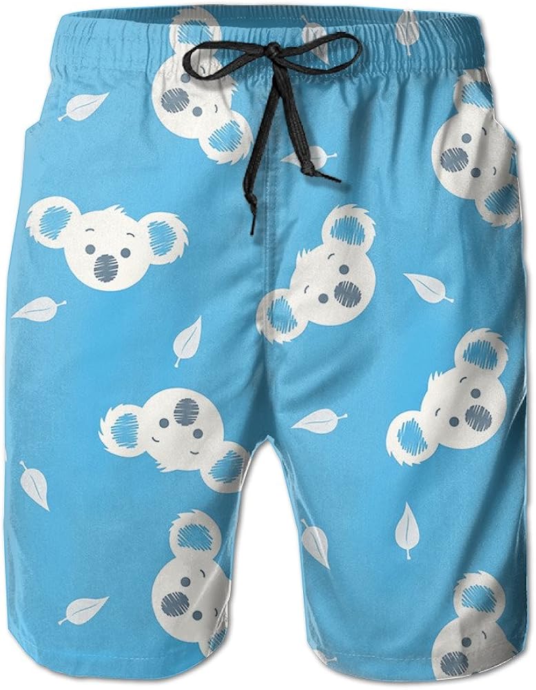 LLI Australia Koala Blue Men's Summer Quick Dry Swim Trunks Cargo Pants