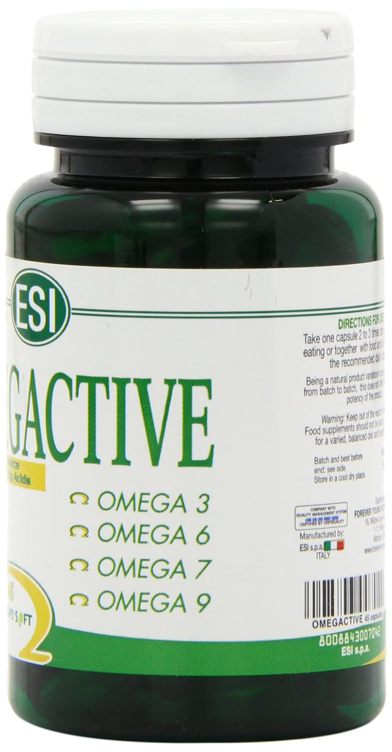 Amazon.com: ESI Omegactive Omega 3 6 7 9 , 45 VegiCaps: Health & Personal Care