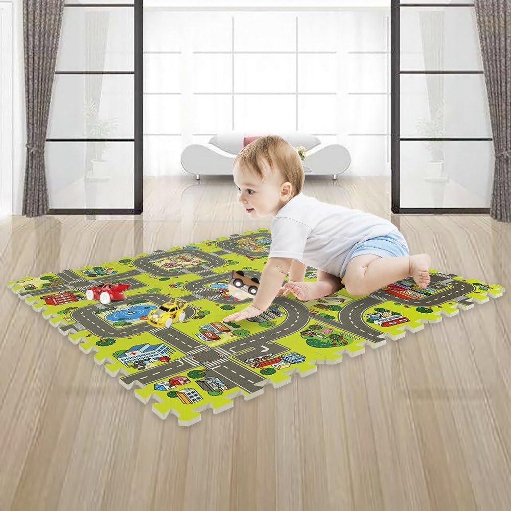 9pieces Avec 12 Barrieres Et 4 Coins Jeu Enfant Playmat En Play Mat Epais Coussin Pour Jeux Swonk Puzzle Tapis Mousse Bebe Puzzle Tapis Mousse Bebe Dimensions Par Tapis Env 30 X 30