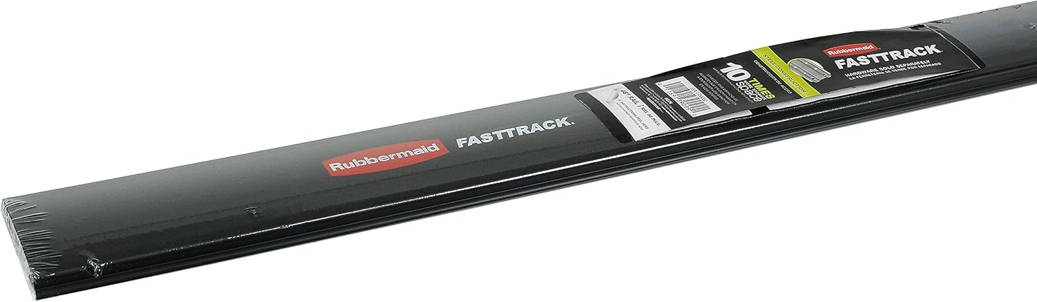 RUBBERMAID 1784415 48" Fast Track Rail,Satin Nickel/Black,Individual: Home & Kitchen
