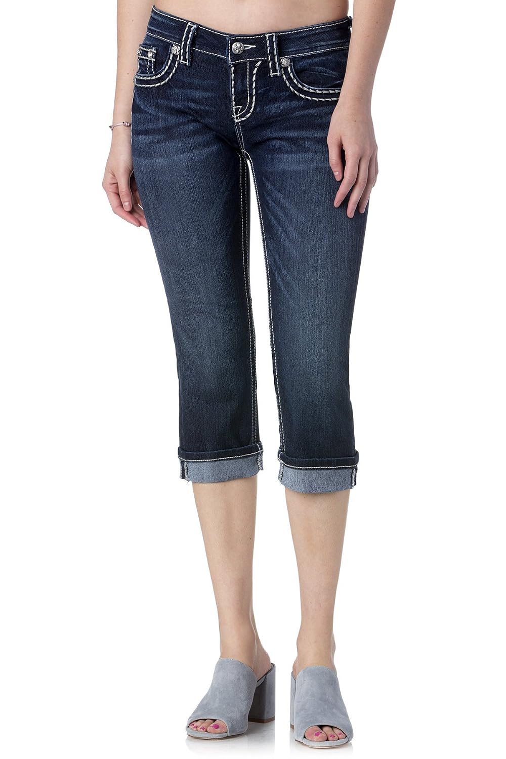 Big Stitch Cuffed Capri Clothing 