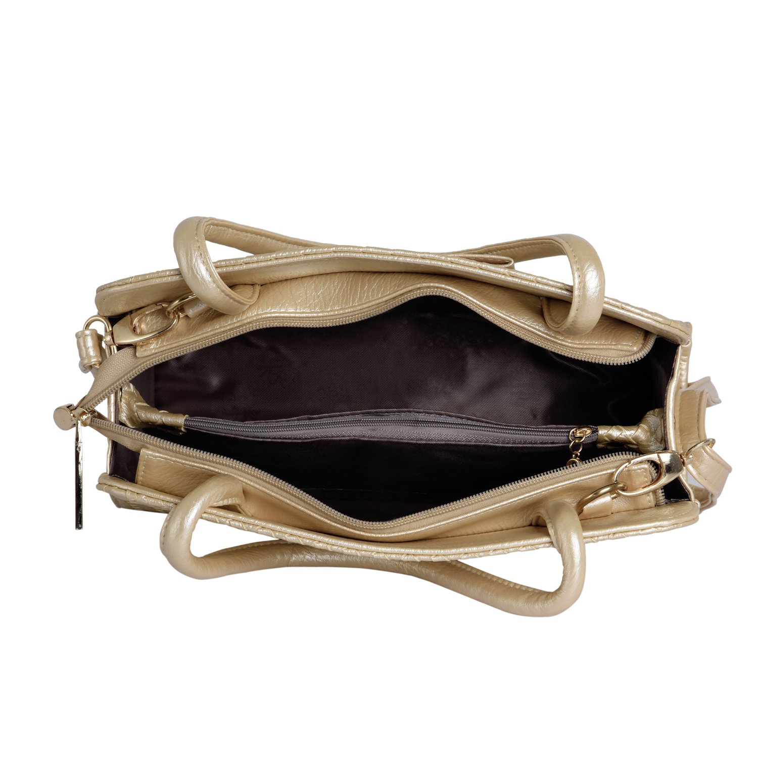 lino perros women's satchel handbag (golden)