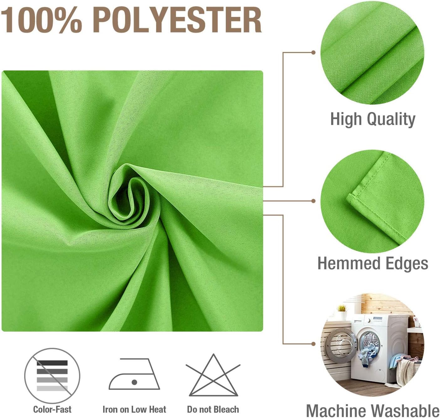 VEEYOO Cloth Napkins - Set of 12 Pieces 20 x 20 Inch Solid Polyester Table Napkins - Soft Washable and Reusable Dinner Napkin for Weddings, Parties, Restaurant (Apple Green Napkins Cloth): Home & Kitchen
