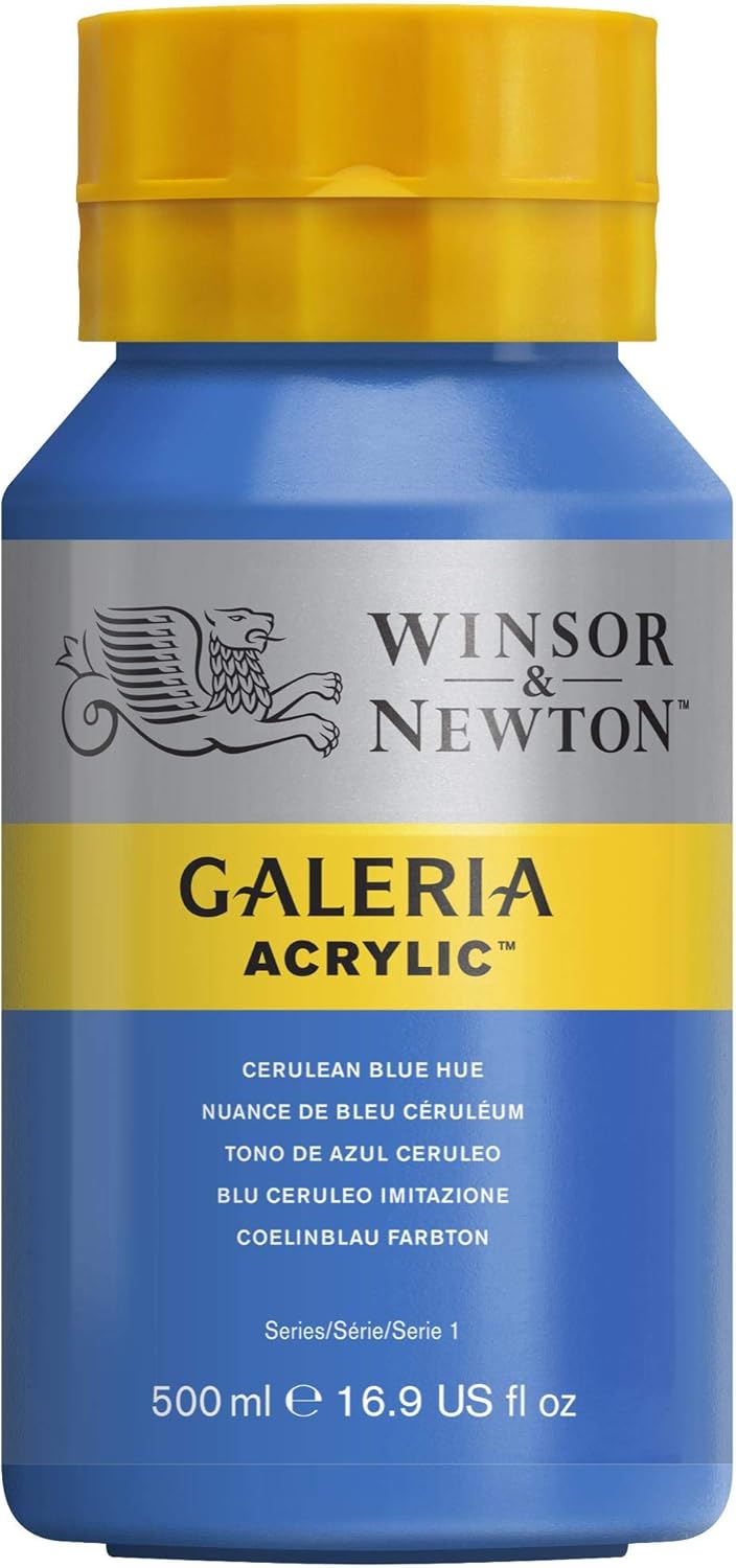 Winsor & Newton, Galeria Acrylic, Cerulean Blue Hue, 500ml, 500 ml (Pack of 1)