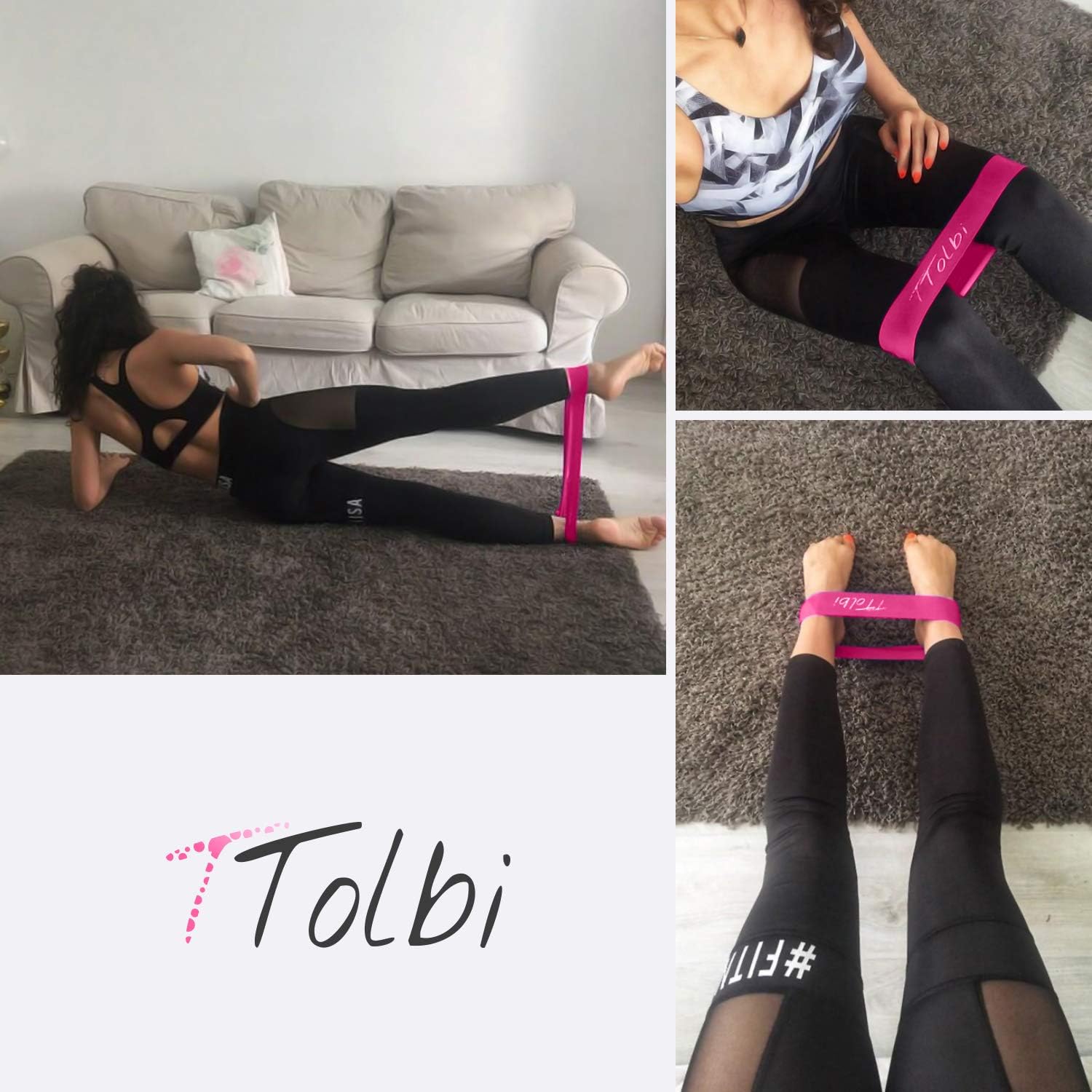 TTolbi Stretch Bands for Dancers, Ballerinas and Gymnasts | Dance Stretch Bands for Flexibility, Mobility and Strength | Shiny Bag, Travel Bag | Printed Stretches | Stretching E-Guide (Pink Regular) : Sports & Outdoors