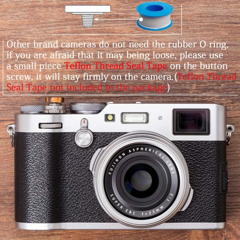 VKO Wood Soft Shutter Release Button,Delicate Camera Shutter Button 12mm Concave Surface Golden Black 1 PCS (Wood Grain Random) - Image 5
