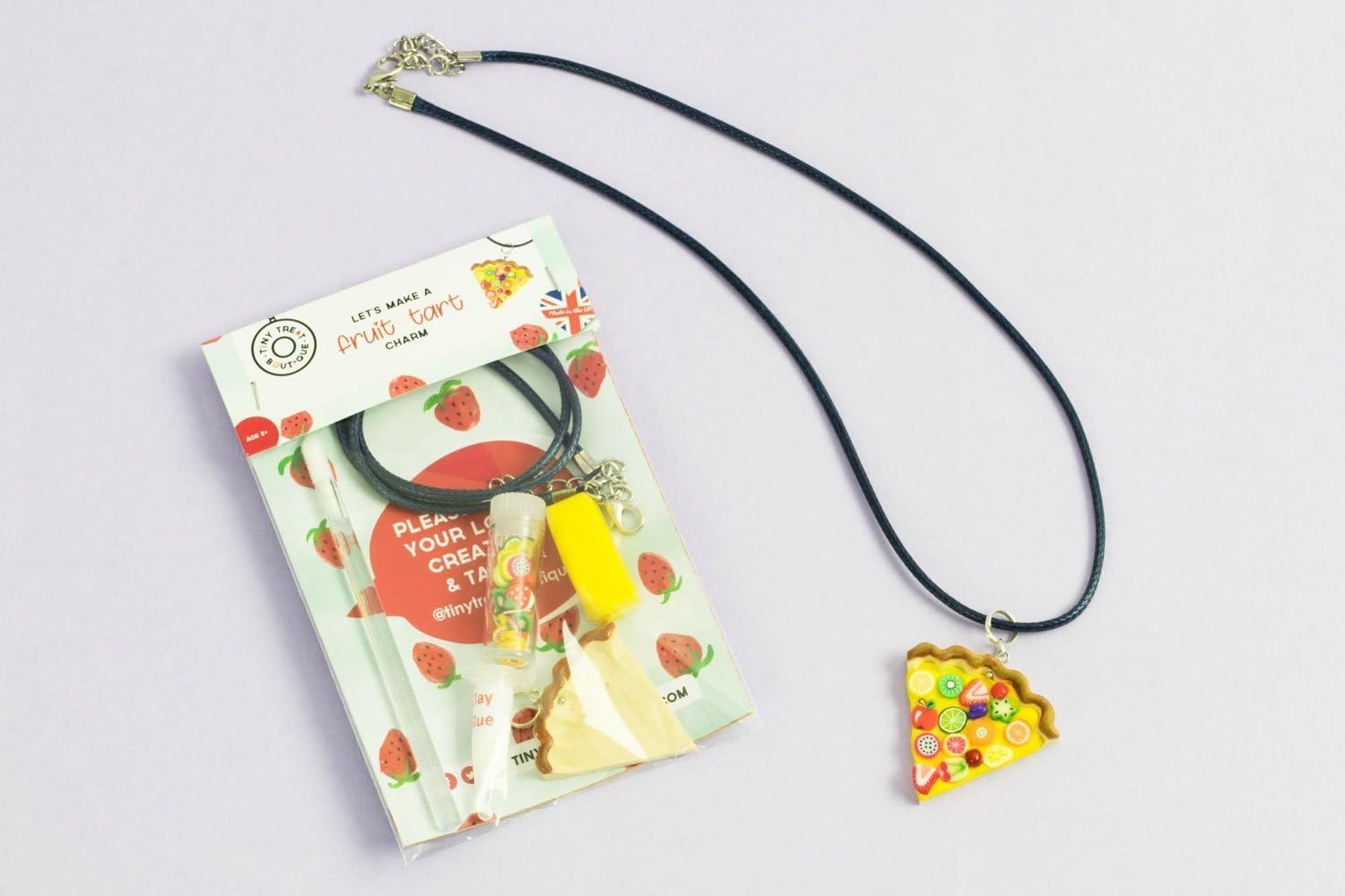 Fruit Tart Jewellery Mini Craft Kit. Party Bag Favours. Birthday Party Bags. Kids Party Activities.
