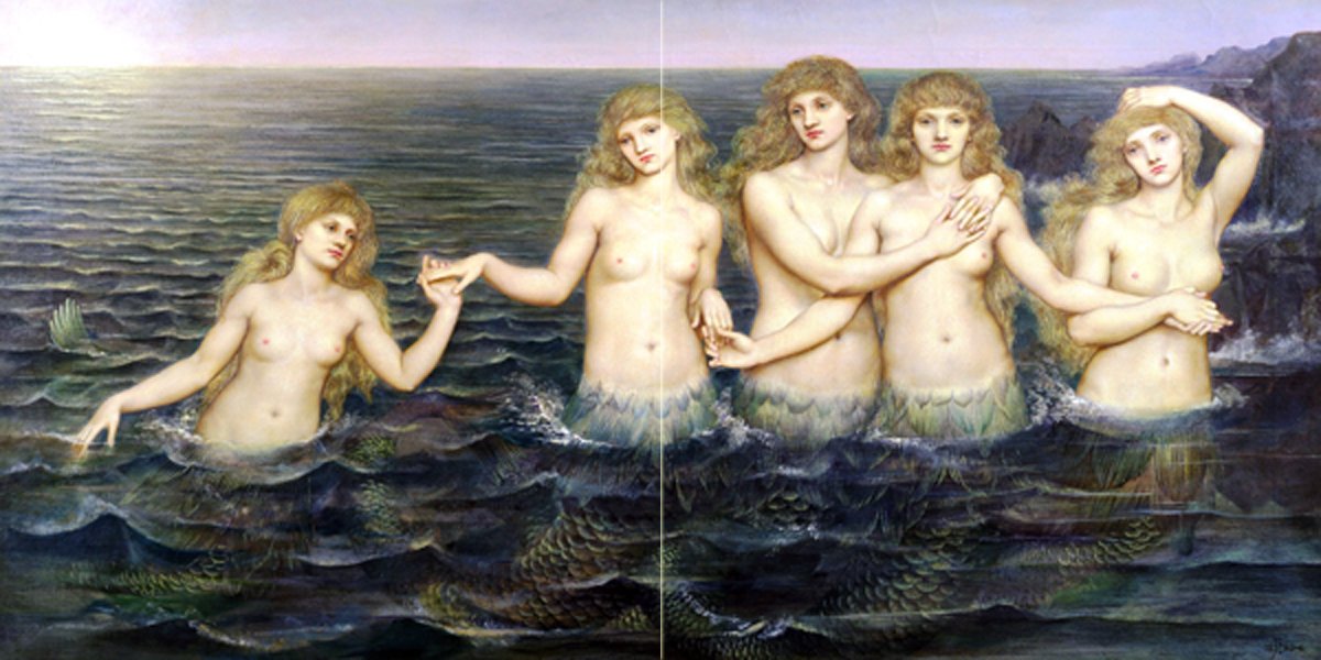 Tile Mural Mermaid sea girl E. Morgan Bathroom Shower Backsplash Marble Ceramic - Picture 2 of 9